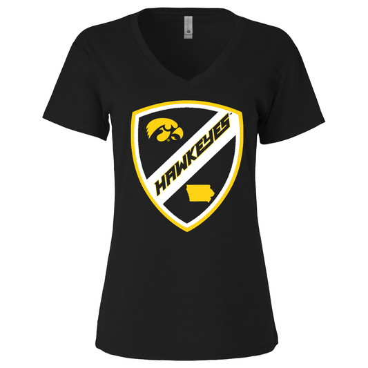 Iowa Hawkeyes Crest - Womens Vneck